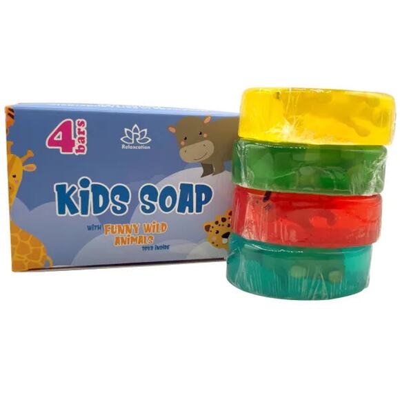 4 Kids Soap Bars with WILD ANIMALS Toys Inside - Picture 10 of 13